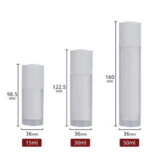 [COSS] (แพ็ค 5 ) ขวดปั๊มสุญญากาศ ทรงเหลี่ยม/ทรงกลม ขนาด 15/30/50ml ใส่เซรั่ม,เอสเซนส์,กันแดด /พร้อมส่ง ราคาถูก