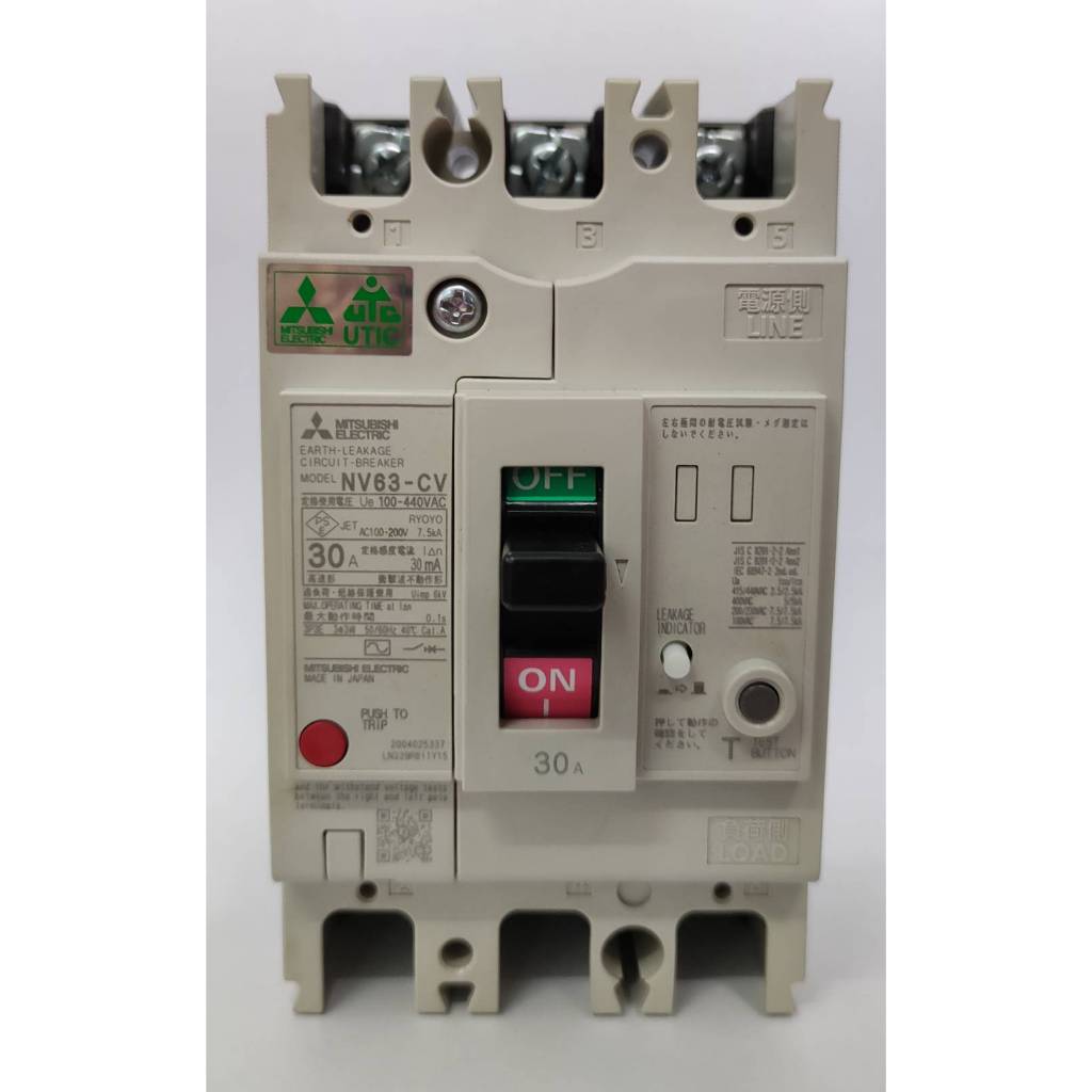 MITSUBISHI NV63-CV 3P 30A 30mA เบรกเกอร์กันดูด (สินค้าพร้อมส่ง)