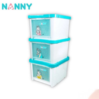 👶🏻Nanny กล่องเก็บของ กล่องใส่ของ มีล้อ 3 ชั้น กล่องใส่ของมีฝ…
