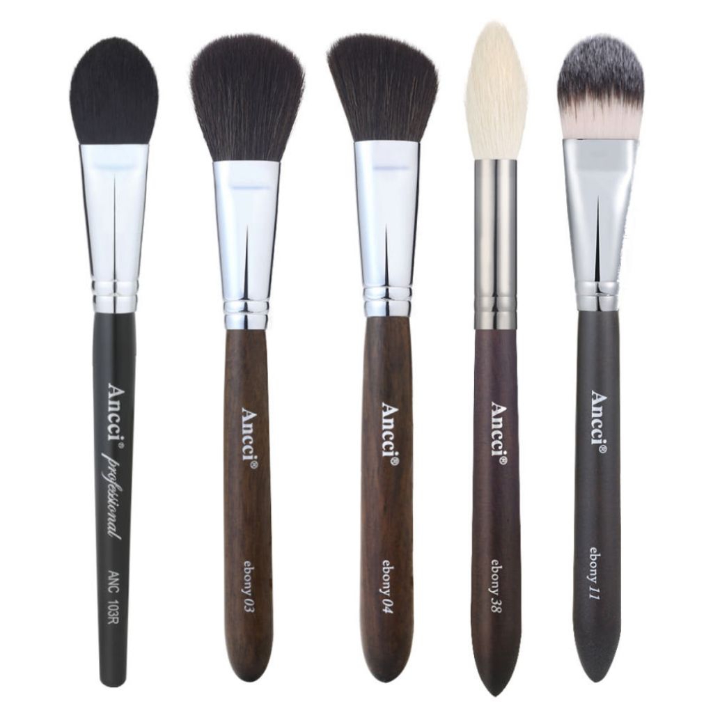 Ancci brush Ebony03 Powder , Anc103R Blusher , Ebony04 Shading, Ebony38 Highlighter
