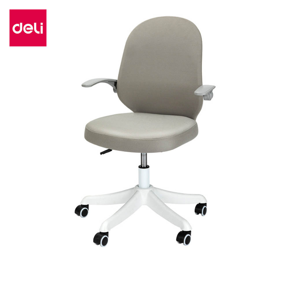 Deli เก้าอี้สำนักงาน เก้าอี้ออฟฟิศ นั่งสบาย ปรับความสูง 10 cm. ที่วางแขนพับได้ Office Chair