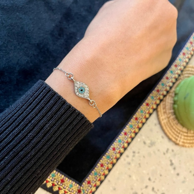 Evil eye 🧿 silver eyes โซ่เล็ก