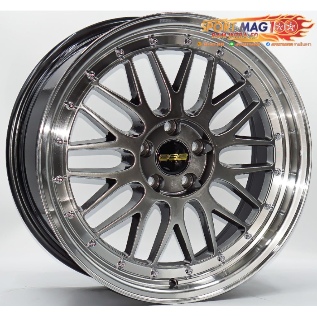 ล้อแม็กใหม่ลาย BBS LM 5รู112/114 ET35 สีไฮเปอร์แบล็ค 7.5-17นิ้ว