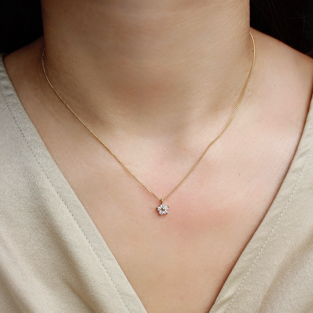 TIARA Elenor Gem Necklace (16k plated - Stainless Steel) สร้อยสแตนเลสชุบทอง 16k โดนน้ำได้ ไม่ลอกไม่ดำ ผิวแพ้ง่ายใส่ได้