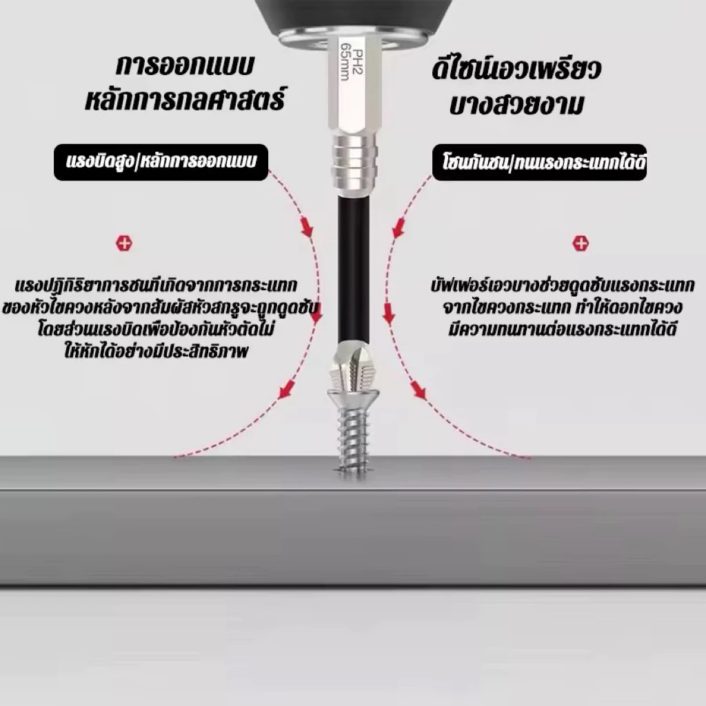 ดอกไขควง PH2 K5 หัวแฉก แม่เหล็กกันลื่น 25-150 มม. 5 ชิ้น thumbnail 8