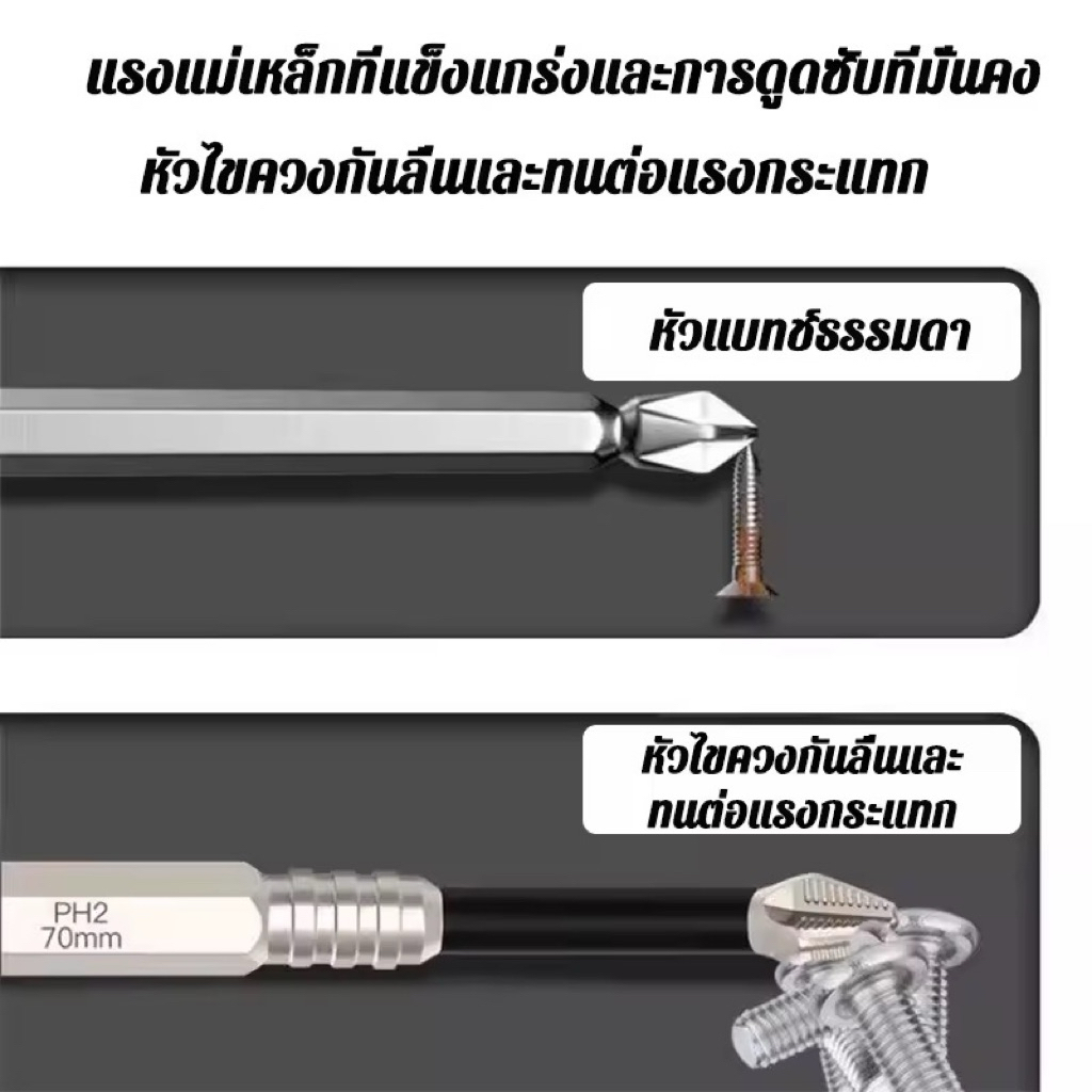 ชุดไขควง K5 ทนต่อแรงกระแทก ดอกสว่านแม่เหล็กกันลื่น PH2จำนวน 5ชิ้น ชุดดอกสว่านไขควง ข้อต่อไขควง - รูปที่ 4