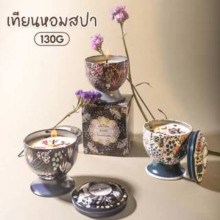 เทียนหอมสปา ตลับอโรม่า บรรยากาศ เทียน หอมครายเครียด130g เทียนหอมไขถั่วเหลืองธรรมชาติ 4pcs/BOX ตกแต่งห้อง ของฝาก