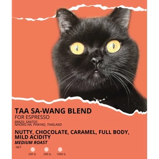 เมล็ดกาแฟคั่วกลาง ตาสว่างเบลนด์ ไทย-บราซิล หอมถั่ว ช็อกโกแลต คาราเมล บอดี้แน่น เปรี้ยวน้อย | Jiddy Roasters