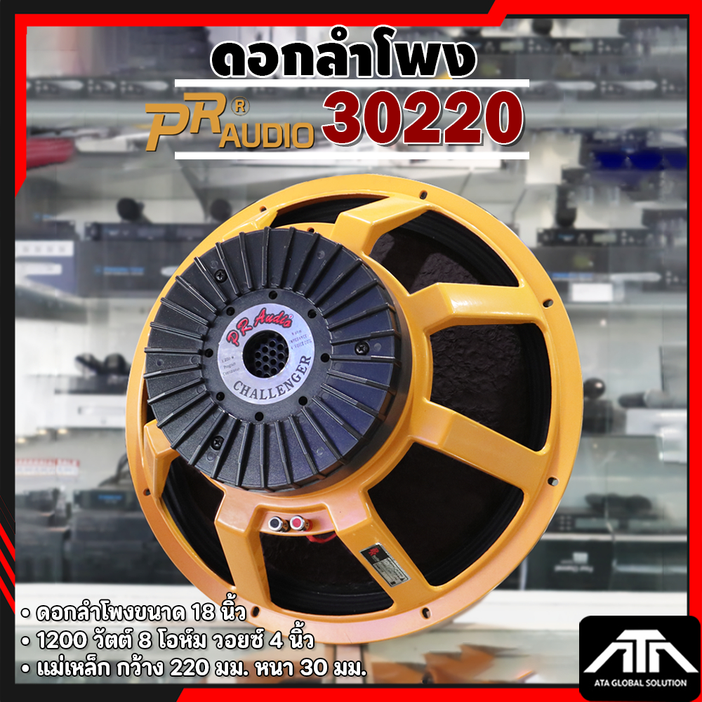 ดอกลำโพง PR AUDIO  PR 30220  ขนาด 18 นิ้ว แม่เหล็ก ขนาด 220มม. หนา 30มม. 30220  ก้นครีบ PR30220