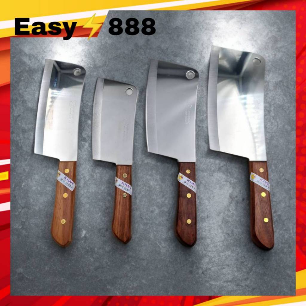 มีด KIWI ด้ามไม้ ปังตอ มีดสับกระดูก สแตนเลส คมมาก สับหมู สับไก่ รุ่น 812-850