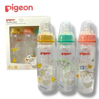 (แพ็ค2 ฟรี1) Pigeon พีเจ้น ขวดนมคอแคบ RPP ลาย HOWAPIPI จุกมินิ 4ออนซ์ และ 8ออนซ์