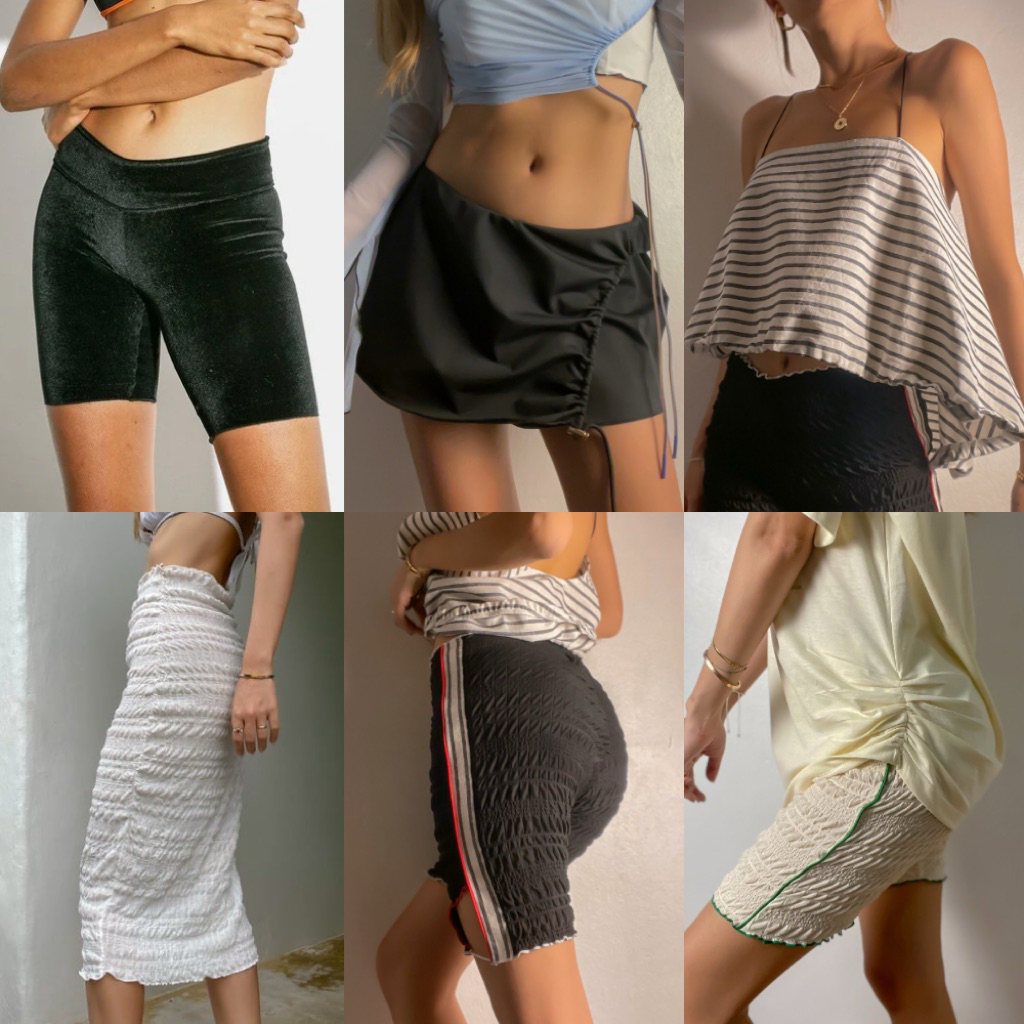 Try_yorata l Velvet biker shorts,A line skort,Jamba biker shorts,Paris top,Slim jamba กางเกงขาสั้น สีพื้น ผ้ายืด ใส่สบาย