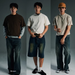 (ทรงบ็อกซี่) Boxy T-shirt Cotton100% 225gsm