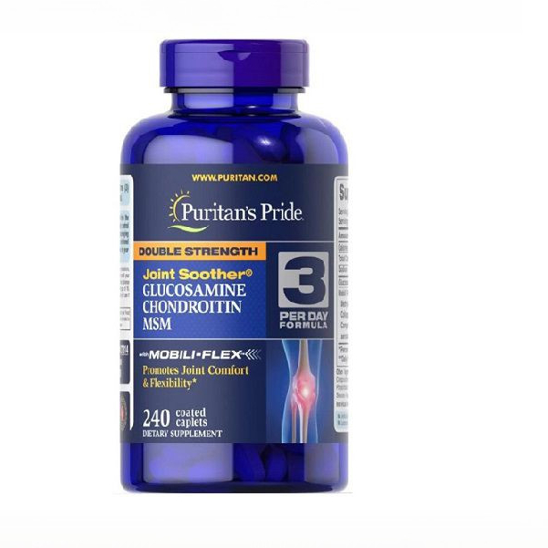 กลูโคซามีนกคระปุก 240 ม็ด Puritan's Pride Double Strength Glucosamine, Chondroitin & MSM Joint Sooth