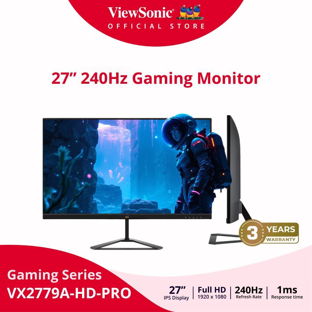 Viewsonic Gaming Monitor  VX2779A HD PRO 27” / Full HD / 240 Hz / IPS / 1 ms (จอมอนิเตอร์)