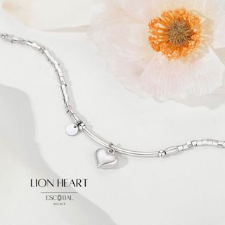 ESCOBAL สร้อยข้อมือเงินแท้ Lion Heart จี้หัวใจ กำไลแฟชั่น สร…