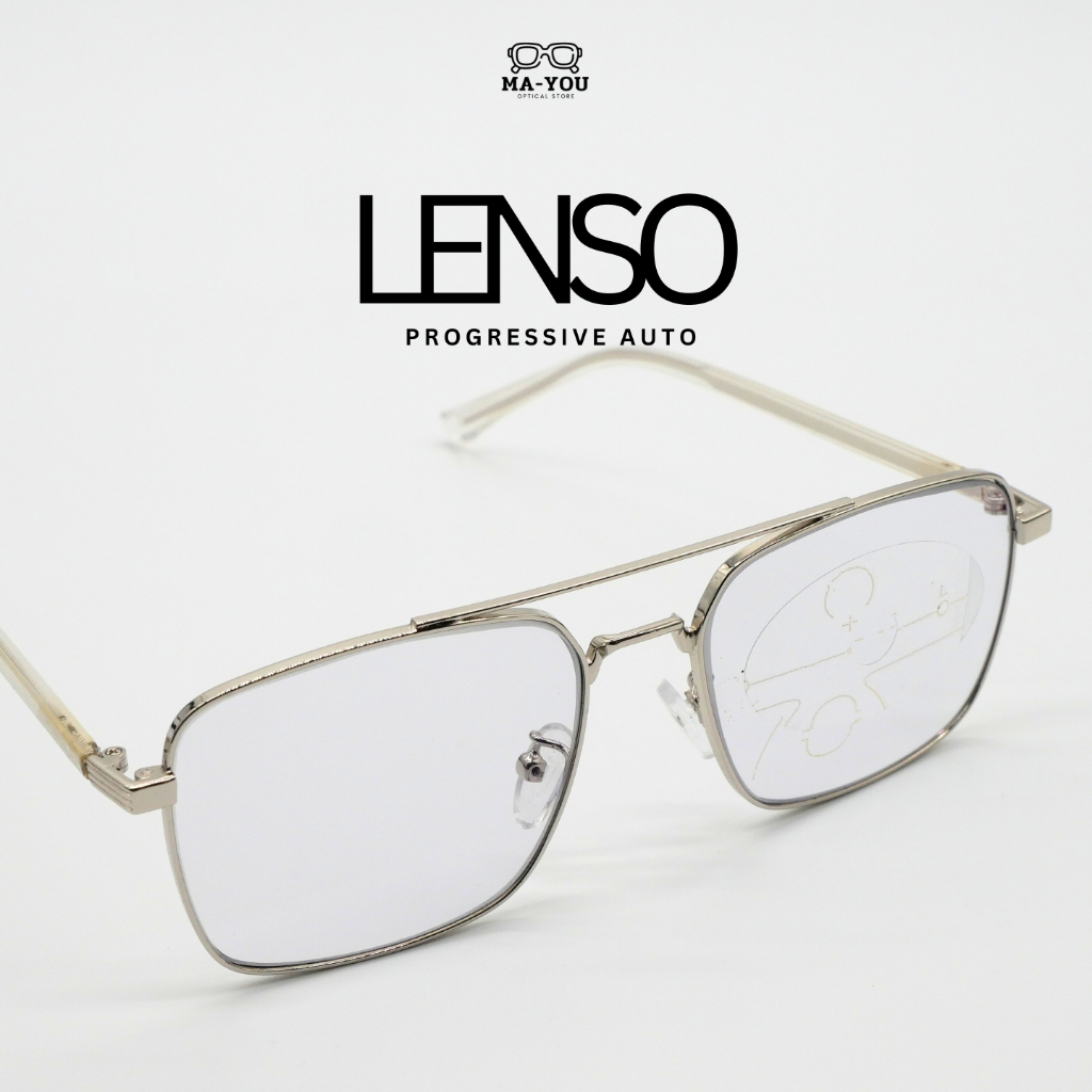 แว่นสายตายาวเลนส์โปรเกรสซีฟ รุ่น LENSO เลนโซ่ CF29232 แว่นสายตายาวโปรเกรสซีฟเลนส์ AUTO มองได้ 3 ระยะ ไกล กลาง ใกล้