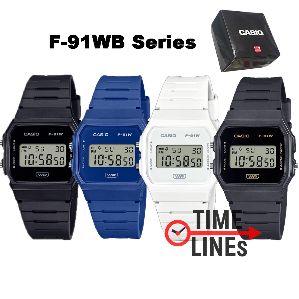!!ประกัน1ปีและกล่อง CMG!! CASIO รุ่น F91WB นาฬิกาข้อมือ ใส่ได้ทั้งหญิงและชาย สายเรซิ่น F91 F-91 F-91