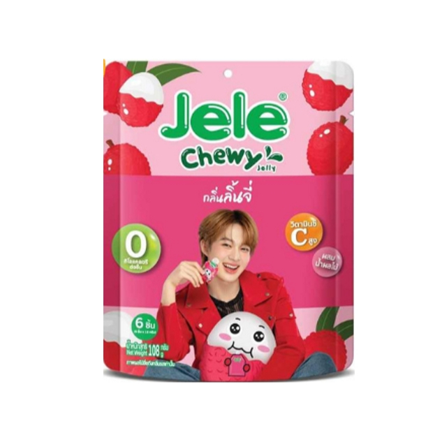 เจเล่ ชิววี่ Jele เยลลี่ผสมบุก กลิ่นสตรอว์เบอร์รีและองุ่น 18 กรัม x 30 ชิ้น
