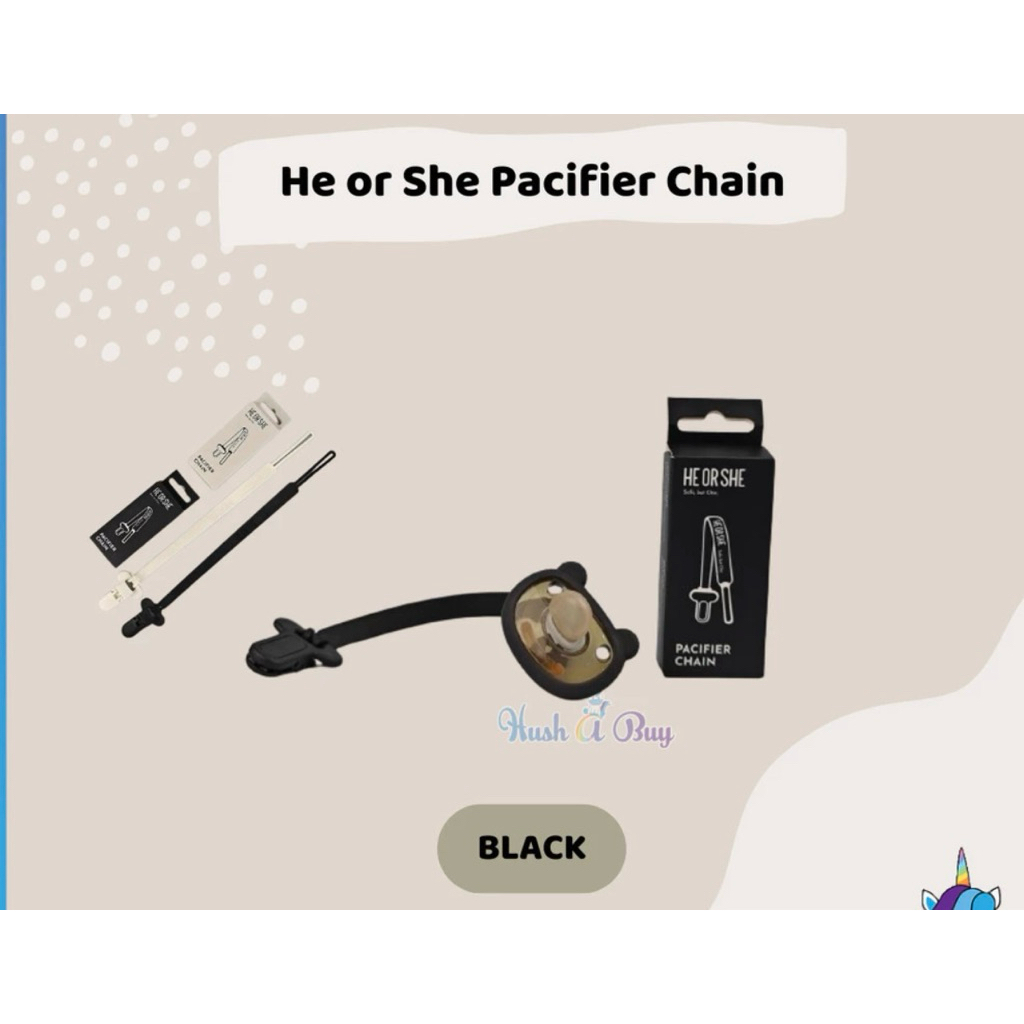 Heorshe จุกหลอกสำหรับเด็ก สีดำ