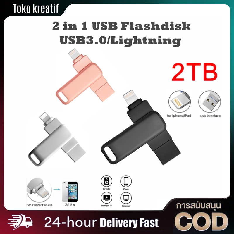 Flash Drive,2-in-1 USB3.0 otg memory stick for iphone,128GB external storage pen drive memory device