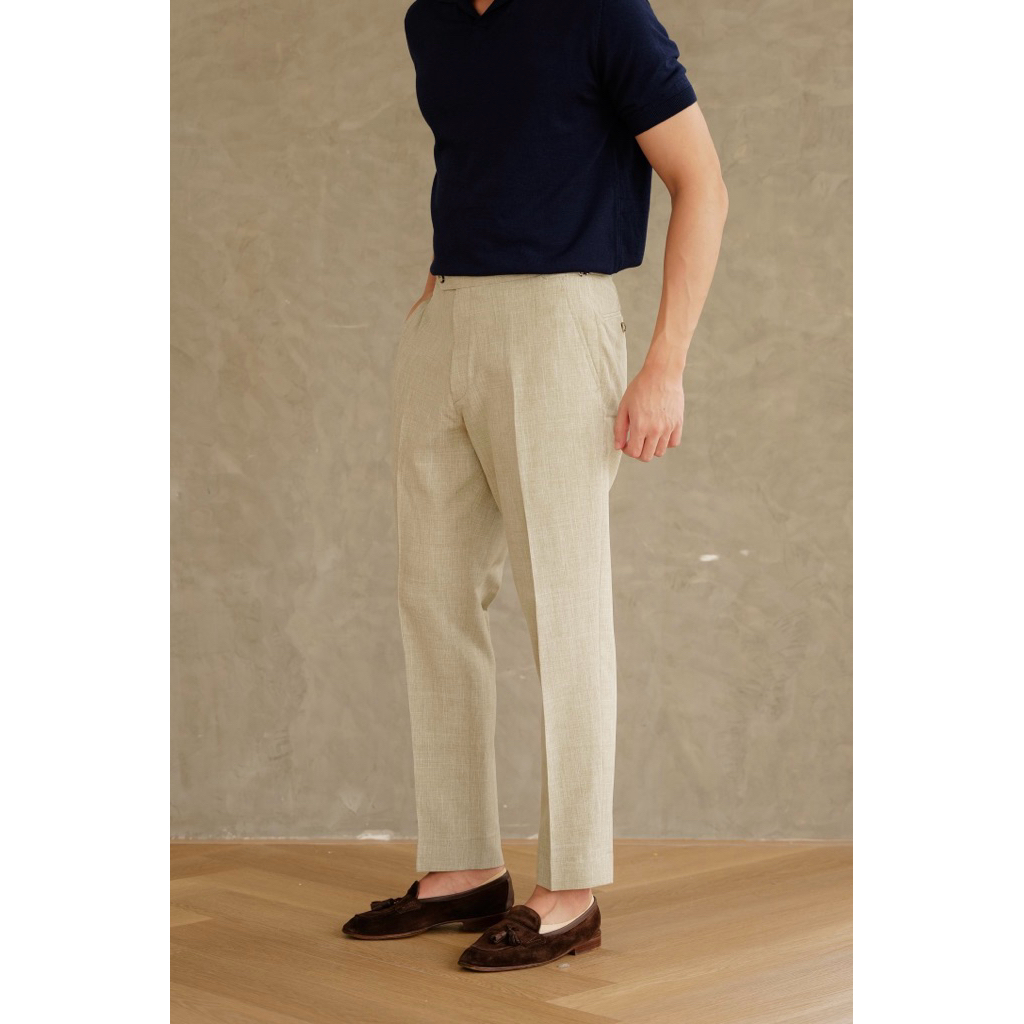 [Code20%ทักแชท] The Hudson Trouser Re-Edition กางเกงขายาว | ทรง Slim Fit ขาเรียบ Flat Front | ผ้ายืด + ตัวปรับเอว