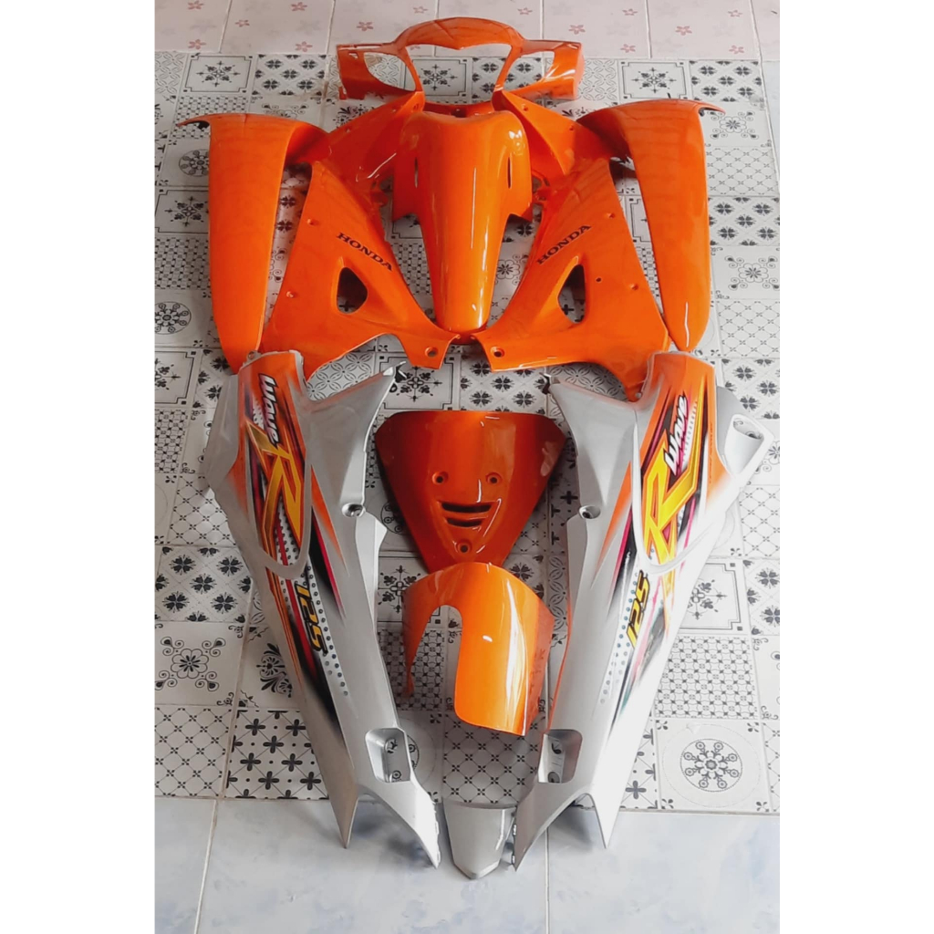 ชุดสีเวฟ125Rสีส้มเทามีกุญแจกลมและกุญแจเหลี่ยม