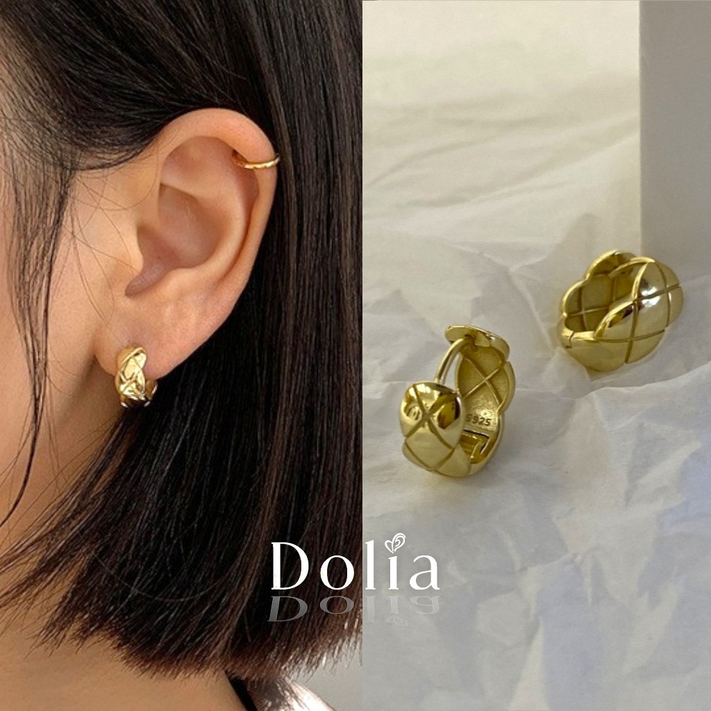 DOLIA [พร้อมส่งจากไทย] ต่างหูห่วงเงินแท้ S925 ต่างหูห่วง เก๋มีสไตล์ ต่างหูสไตล์เกาหลี ราคาต่อ 1 คู่ A29