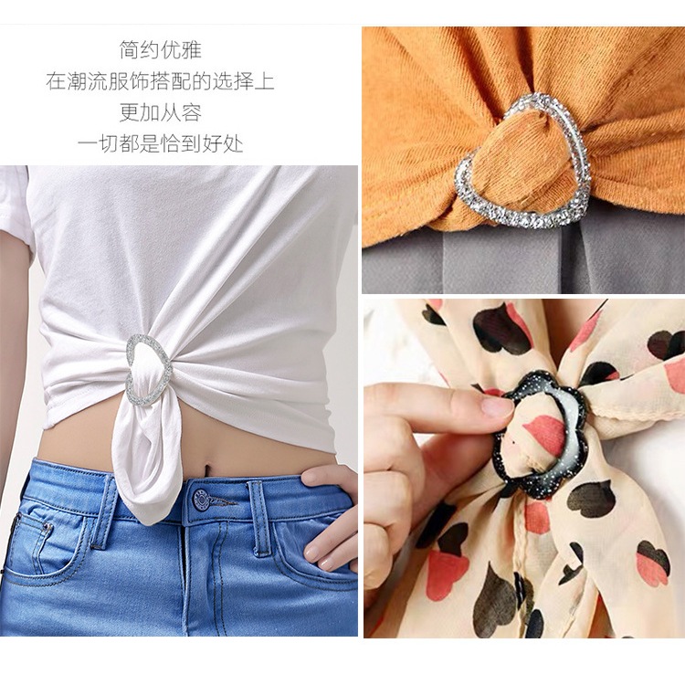 หัวเข็มขัดทรงกลมปรับได้3ระดับหัวเข็มขัดผ้าพันคอ