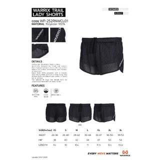 WARRIX กางเกงวิ่งขาสั้นผู้หญิง 3 นิ้ว สีดำ (WP-252RNWCL01)