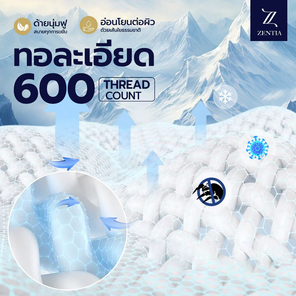 Dbedding ชุดผ้าปูที่นอนพร้อมผ้านวม รุ่นไหมน้ำแข็ง thumbnail 9