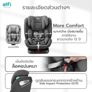 Alfi คาร์ซีท รุ่น FIJI-7 (เเรกเกิด-12 ปี) (หมุนได้ 360 องศา) ระบบ ISOFIX+สายLatch+หลังคากันแดด