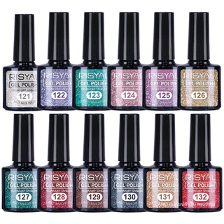 สีทาเล็บเจล สีแฟลช กากเพชร RISYAL 7.3ml สีทาเล็บ ต้องอบ ano_beauty