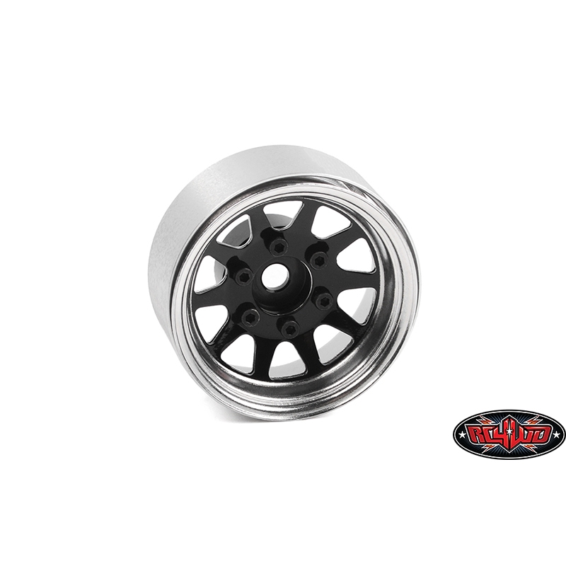 ล้อ 1.55 Z-W0337: RC4WD OEM 6-Lug ล้อ Beadlock (สีดำและโครเมียม)