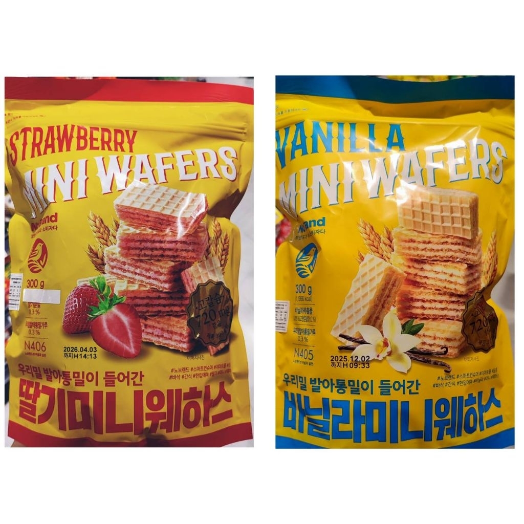 No Brand🇰🇷 mini wafers  300 g. 🍓 strawberry 🥜 vanilla มินิเวเฟอร์ 300 ก.