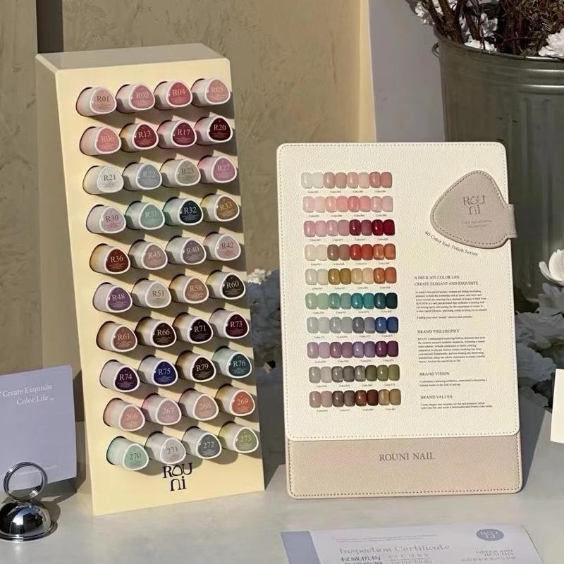 Rouni syrup ชุดสีเจลไซรัป 40 สี Rouni พร้อมชาร์จโชว์ และชั้นวางสุด Premium