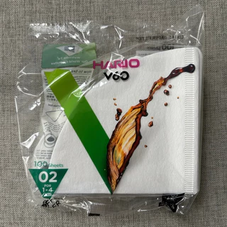 HARIO V60 Paper Filter กระดาษสำหรับดริปและกรองกาแฟ 100 แผ่นสีขาวและสีน้ำตาล HARIO