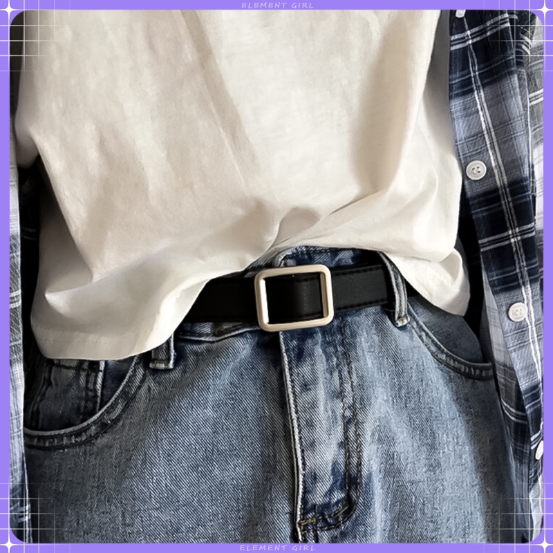 [ส่งทุกวัน ]เข็มขัดผู้หญิง 2025 แฟชั่นฤดูร้อน เข็มขัดยีนส์ตกแต่งแบบเรียบง่าย ย้อนยุค เข็มขัดนักเรียนแบบไม่มีรู