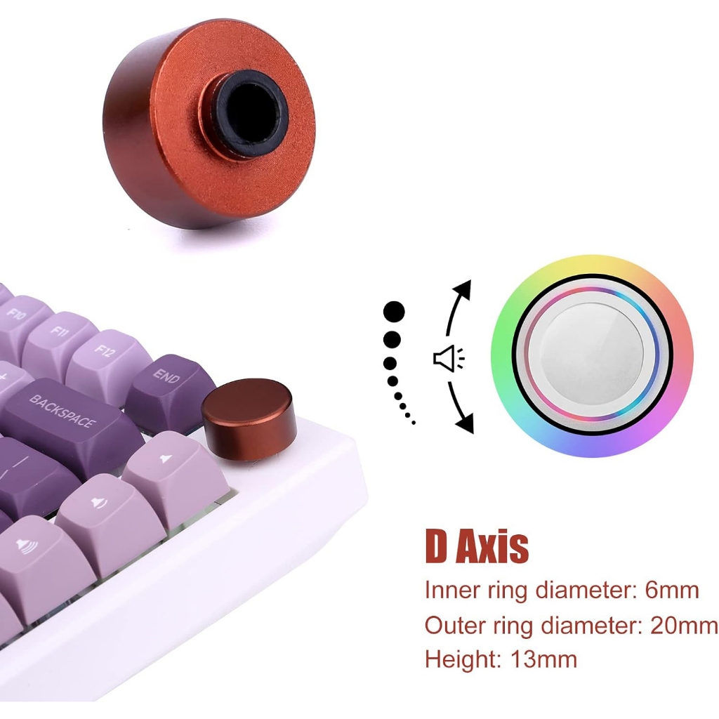 Knob ปุ่มลูกบิดคีย์บอร์ด อลูมิเนียม CNC สำหรับ Mechanical Keyboard AULA F75 / FEKER IK75 / AKKO 5075