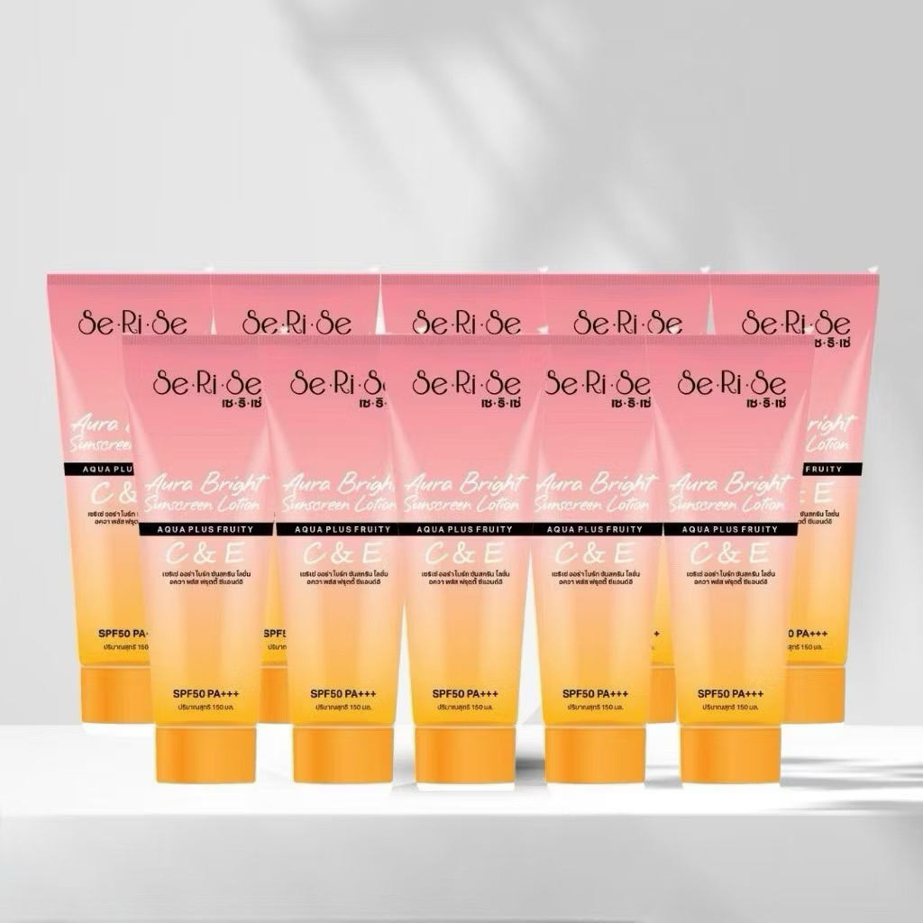 (5แถม5) โลชั่นกันแดด เซริเซ่ Se•Ri•Se Aura Bright Sunscreen Lotion SPF50 PA+++ (ขนาด 150 กรัม)
