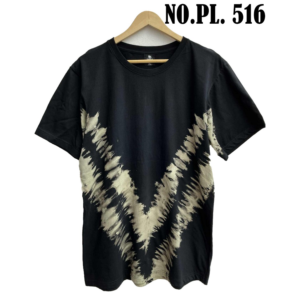 เสื้อมัดย้อมกัดดำผ้าคอตตอนแท้