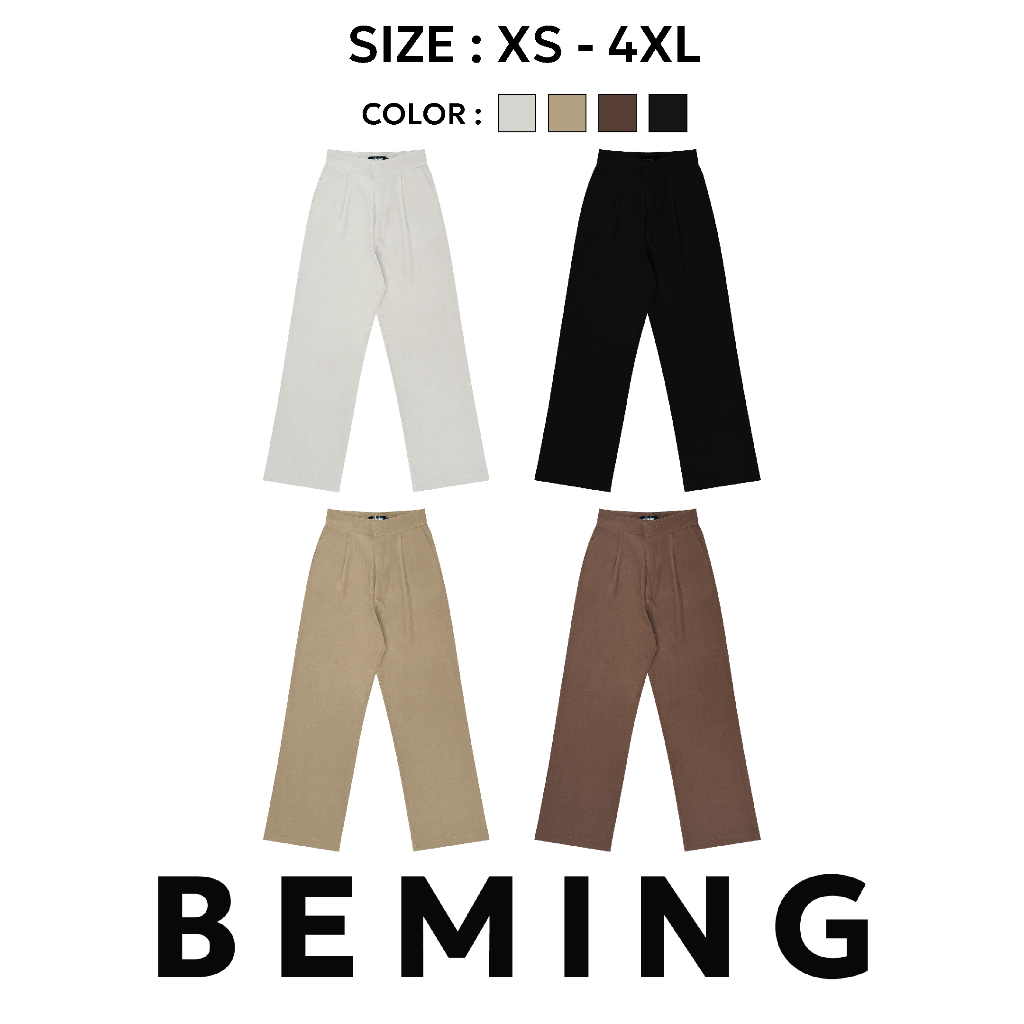 Bemingpants077(XS-4XL)-Tapered Trousers – กางเกงขายาวทรงสวย เนี้ยบได้ทุกลุค