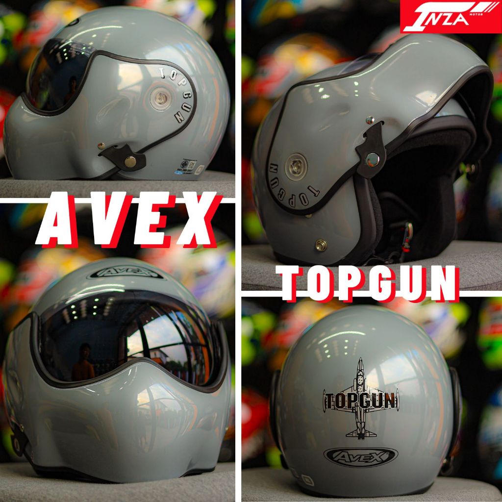 AVEX TOPGUN หมวกกันน็อคเปิดคาง ทรงนักบิน วินเทจ (พร้อมจัดส่ง ถูกใจส่งไวคนรีบใช้)