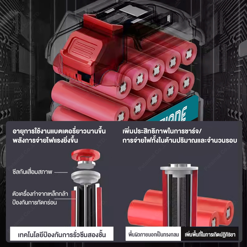 เครื่องมือไฟฟ้า แบตเตอรี่ Makita เข้ากันได้ แบตเตอรี่ลิเธียมไออน เครื่องชาร์จ แบตเตอรี่ลิเธียมความจุส✨แสดงระดับแบตเตอรี่ - รูปที่ 5