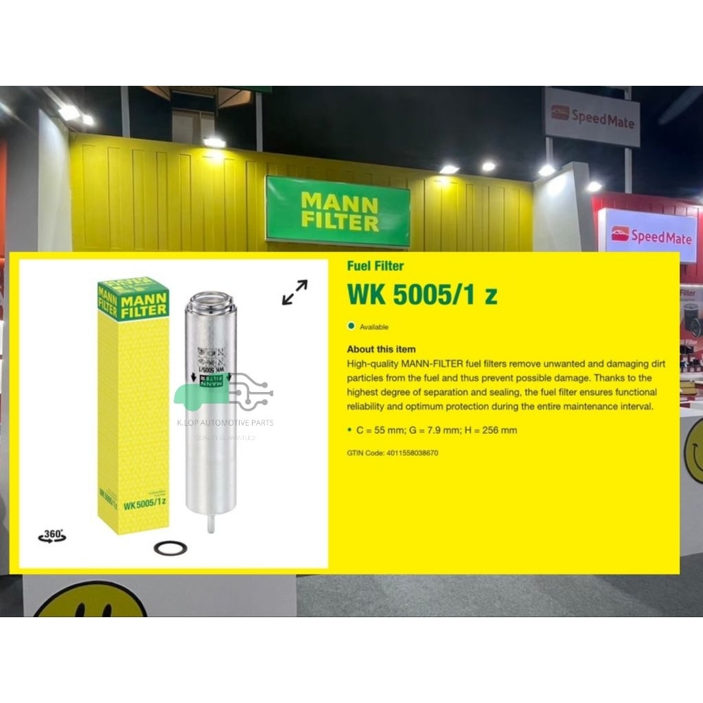 WK5005/1Z ไส้กรองโซล่า MINI1.6D(R55,R56,R57,R60,R61) N47C16A