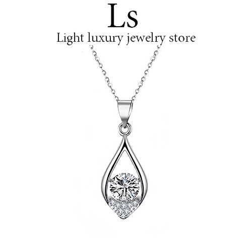 ①⑧Jewelry สร้อยคอ สร้อยคอทองคำขาว จี้เงิน สร้อยคอแฟชั่น สร้อยคอผู้หญิง , ของขวัญคู่รัก