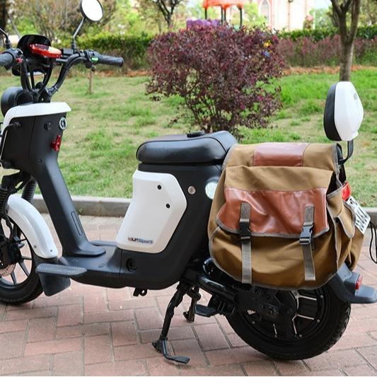 กระเป๋าข้างมอเตอร์ไซค์ กระเป๋าติดเบาะรถมอไซค์ กระจาดจักรยาน กระเป๋าอาน กันน้ำ ผ้าใบคุณภาพสูง ความจุขนาดใหญ่ - รูปที่ 2