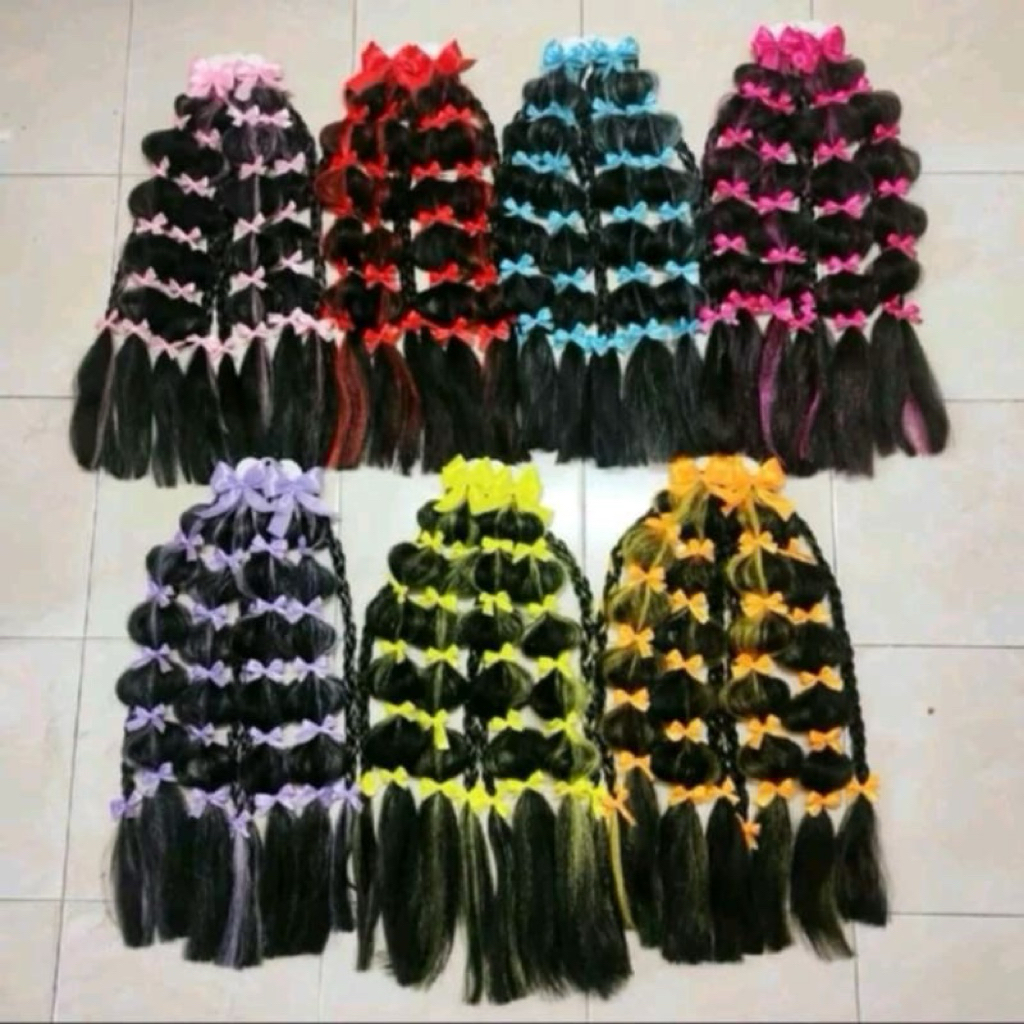 !!พร้อมส่ง!!กิ๊ฟผมปลอมไฮไลท์ติดโบว์