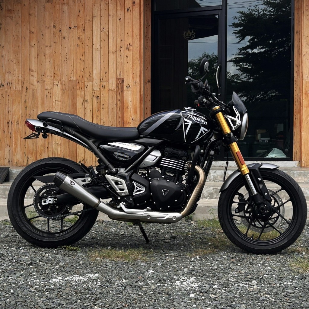 ท่อ Dustland Slip-on Exhaust Roadrunner For Triumph 400x ท่อไอเสีย Triumph Scrambler 400x, Triumph Speed 400
