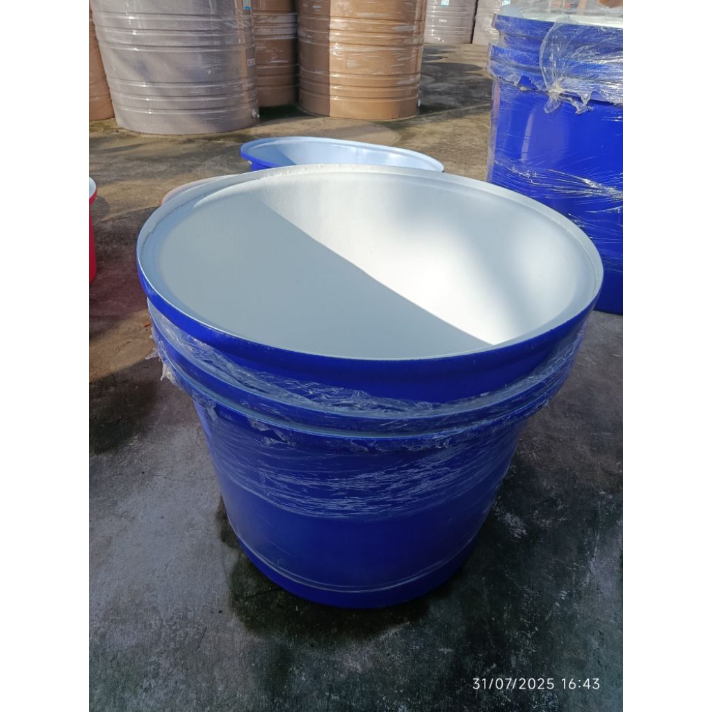 อ่างกลม 200 ลิตร ถังกลมพลาสติก ถังปากกว้าง อ่างเก็บน้ำ ทนแดด หนา ไม่กรอบแตก ใช้งานได้ทั้งเลี้ยงปลา ส